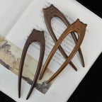 Chinese Cat Pattern Hair Sticks Wooden U Shaped Hair Forks for Women Girls Hanfu Hairpin Headwear Headpieces Hair Accessories