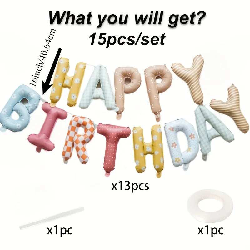 The New 16-inch English Birthday Letter Aluminum Film Balloon Set Is Suitable for Birthday Party Scene Layout Decor