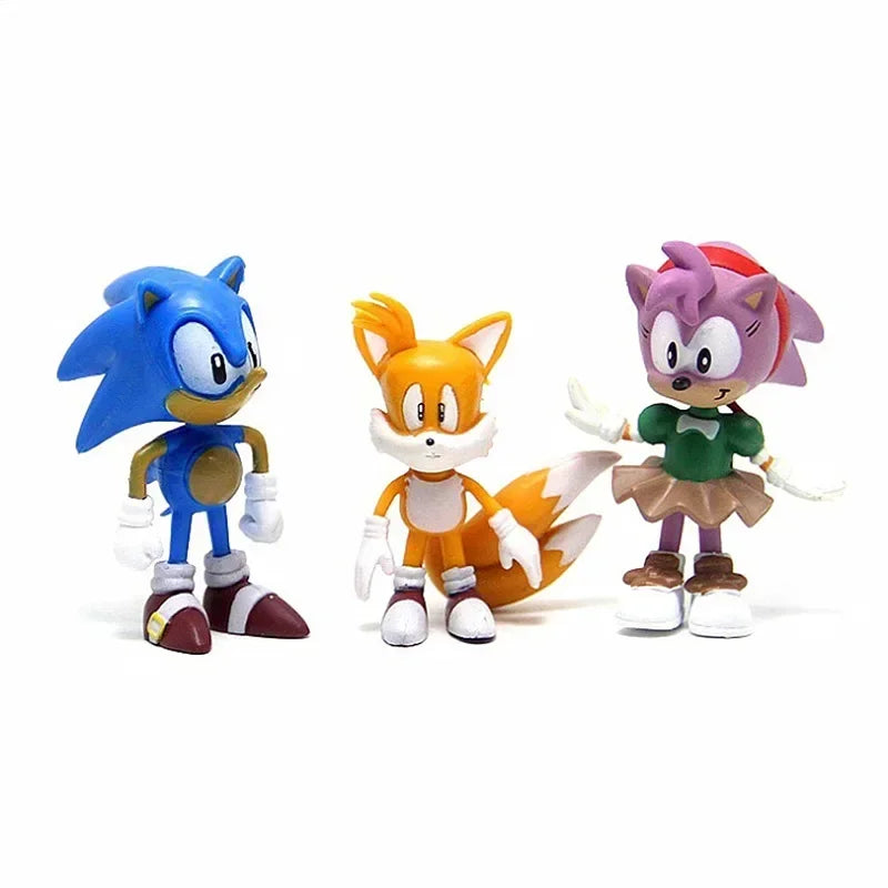 6Pcs/Set 6-7cm Sonic Figures Toy Pvc Toy Shadow Tails Characters Figure Toys For Children Animals Toys Set Free Shipping