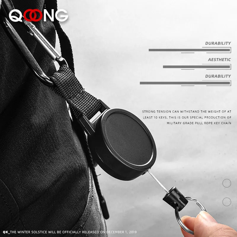 Stainless Steel Rope Camping Telescopic Burglar Chain Key Holder Tactical Keychain Outdoor Key Ring Return Retractable Key Chain