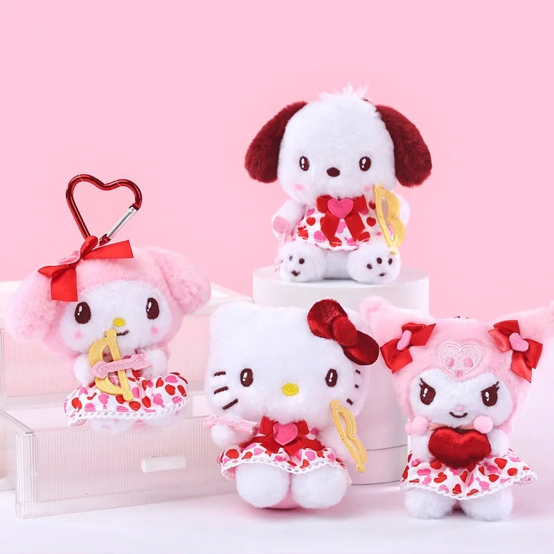 Kawaii Authentic Sanrio Hello Kitty  Kuromi Plush Doll Toys Pendant Cute Plush  Keychain Bag Pendant Christmas Gifts12CM