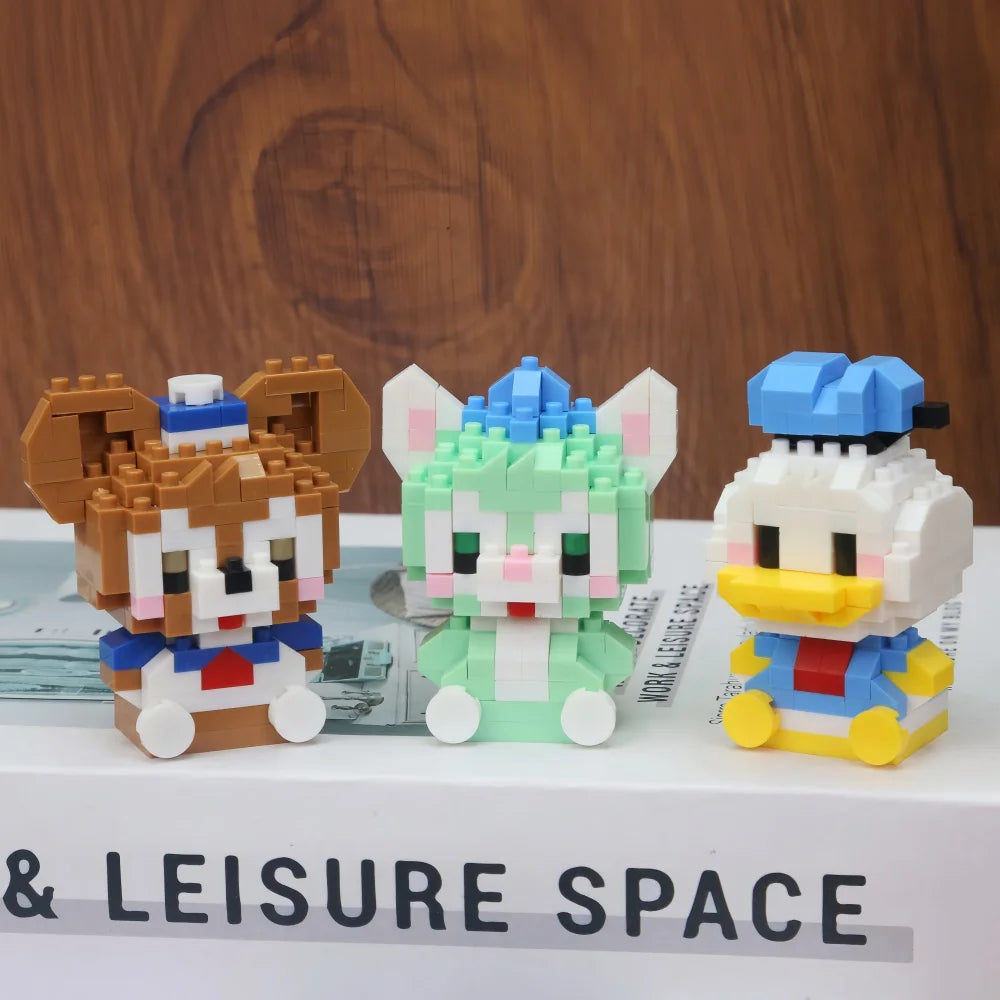 Disney 214 style Winnie LinaBell StellaLou Building Blocks Princess Cartoon Figrues Bricks Children's Assembly Toys Model Gift