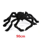 30/90/150cm Halloween Black Scary Giant Spider Huge Spider Web Halloween Decor Home Bar Haunted House Prop Holiday Outdoor Decor