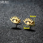 Punk Halloween Earring Black Stainless Steel Ghost Pirate Skull Stud Earrings Women Men Goth Pumpkin Spider Bat Ear Jewelry Gift