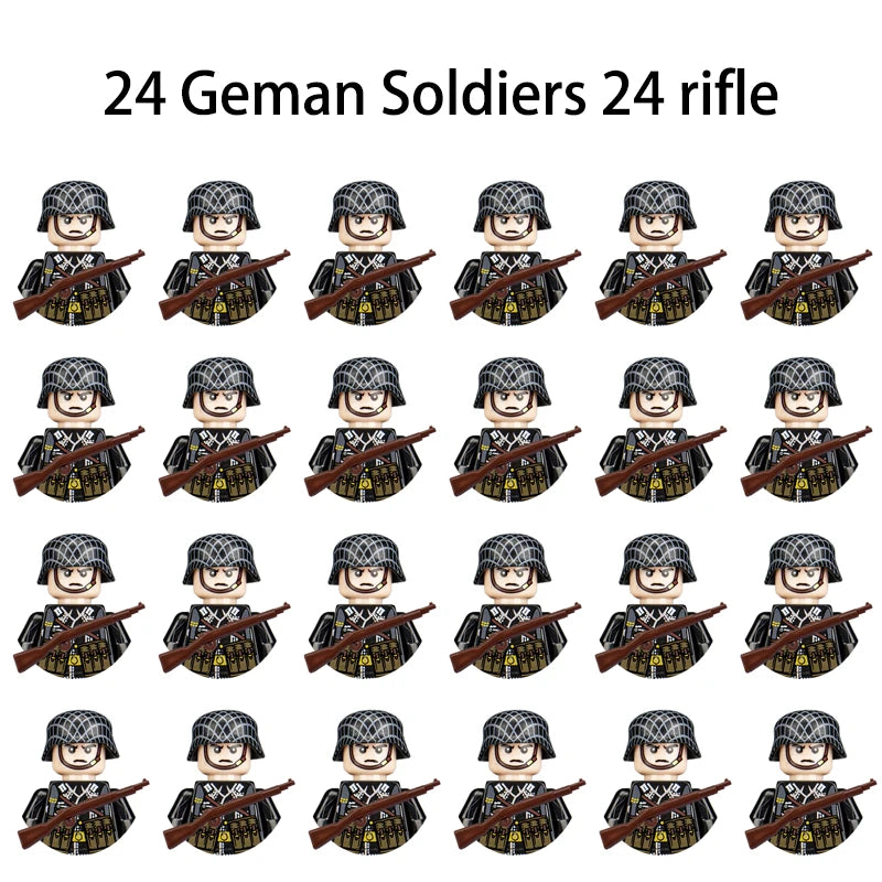 40/set World War II military building blocks National army soldier Character weapon assembly building block Children's toy gifts