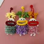 Funny Crochet Keychains Knitting Cute Sausage Mouth Doll Key Holder Knitted Storage Bag Keyrings For Car Keys Wholesale Custom