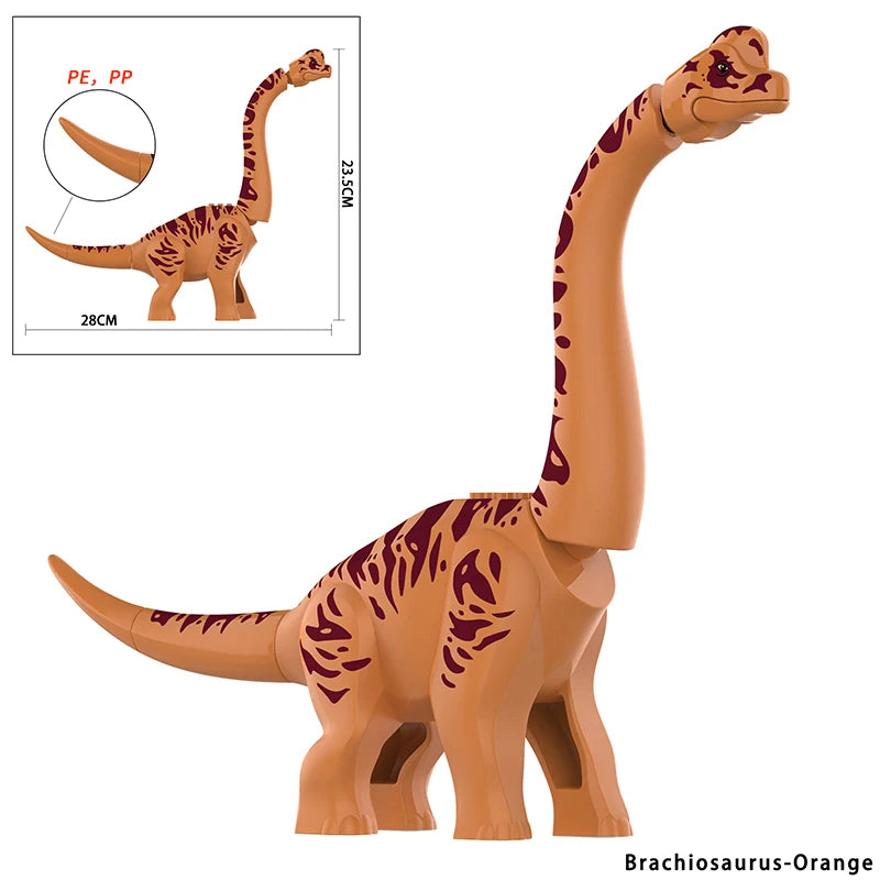 Jurassic Large Spinosaurus Dinosaur World Building Block Figure Movable Joint Prehistoric Animal Model Educational Assemble Toy