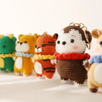 Cute Rabbit Doll Crochet Keyrings Handmaking Knitting Rabbit Keychains Cartoon Carrot Rabbit Keyrings Pendant Custom Accessories