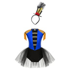 Girls Circus Ringmaster Cosplay Costume Sleeveless Sequin Tassels Leotard Ballet Tutu Dress Unitard Halloween Cosplay Lion Tamer