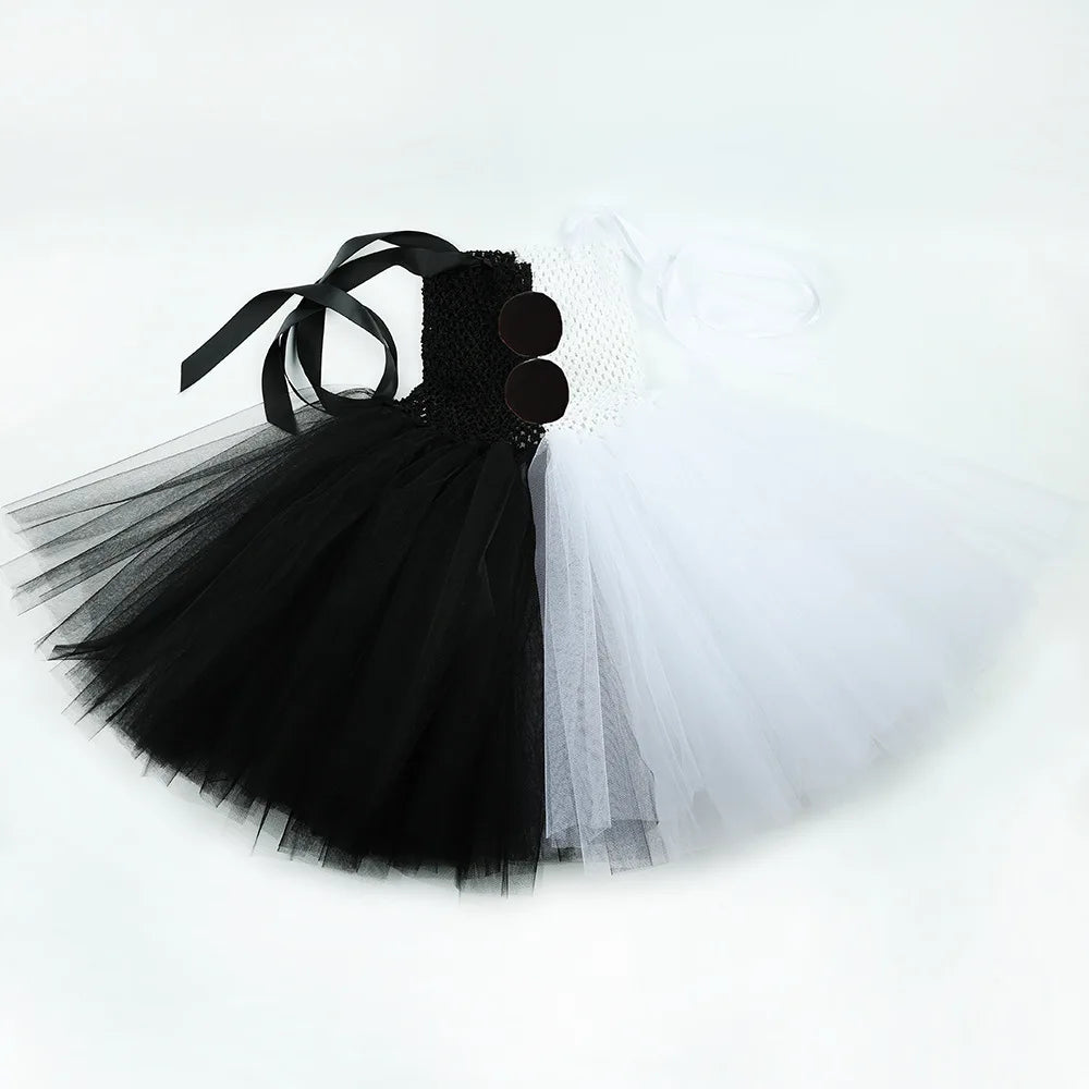 The Clown Costume Terrifier Art Girl Black White Fancy Tutu Dress Horror Joker Dress for Girls Halloween Carnival Party Costumes