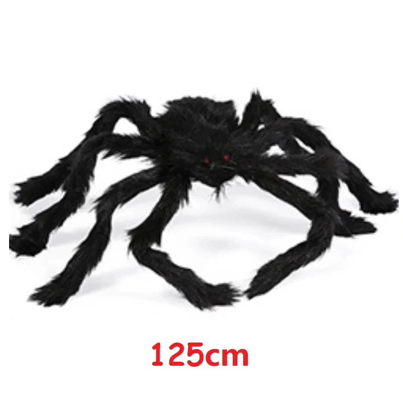 30/90/150cm Halloween Black Scary Giant Spider Huge Spider Web Halloween Decor Home Bar Haunted House Prop Holiday Outdoor Decor