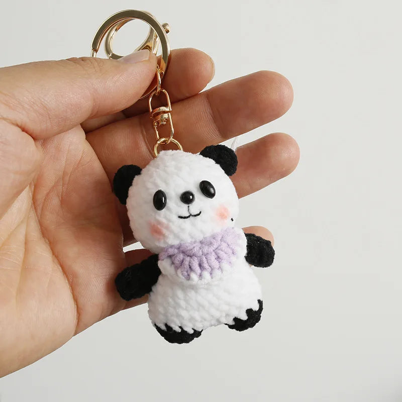 Funny Sheep Doll Crochet Keychains Custom Crochet Cartoon Animal Doll Series Keyring Knitting Bee Doll Cute Keychain Wholesale