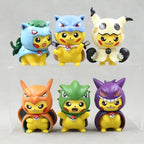 1Set Pocket Monsters Anime Figure Kawaii Pikachu In Disguise Action Figures PVC Adult Collection Model Dolls Toy Gift