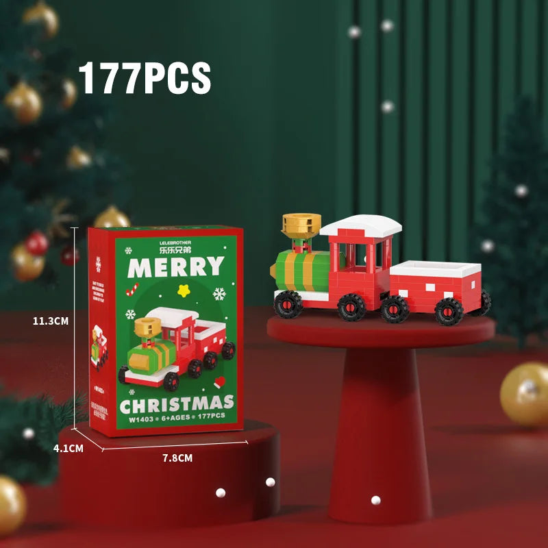Christmas Building Block Santa Claus Snowman Elk Tree Micro Brick Puzzle Assembly Model Home Decoration Xmas Party Gift Kid Toy