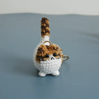 Small Cat Crochet Keychain Handmaking Crochet Cute Kitten Keyrings For Bag Pendant Knitting Animal Doll Keychain For Gift Custom