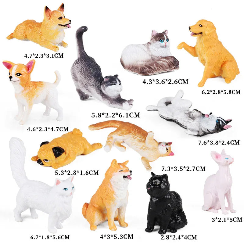New 12pcs Farm Animal Figurines Poultry Sets Action Figures Horse Cow Dog Duck Sheep Cock Model Education Toys for Children Gift