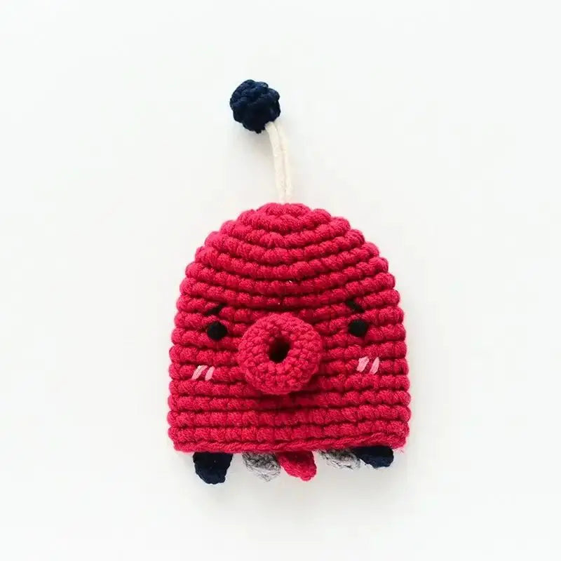 Cute Crochet Cactus Keychain For Keys Storage Bag Keyring Knitting Ladybug Bag Keyrings Wholesale Custom Car Keychain Accessory
