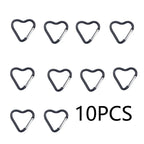 10PCS Carabiner Keychain Clip Heart-shaped Aluminum Small Carabiners Tactical Clips Outdoor Tools Water Bottle Keyring HWXGJ04