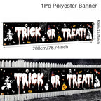 Ghost Halloween Pumpkin Banner Retro Halloween Party Signs Banner Decorations Fence Yard Porch Sign Outdoor Terror Decorations