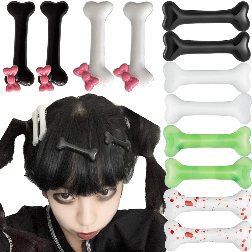 Cartoon Bone Hair Clip Dog Bone Hair Pins Hair Clamps Y2K Hair Accessories for Girls Women Halloween Costume