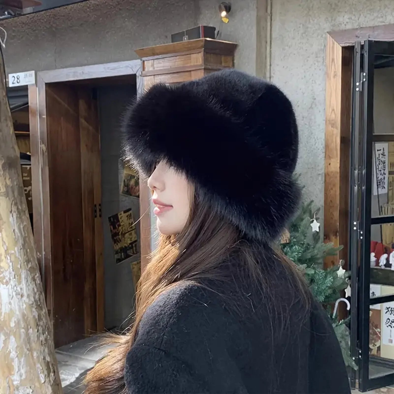 Plush Warm Fur Fluffy Beanie Hat for Winter Outdoor Comfort