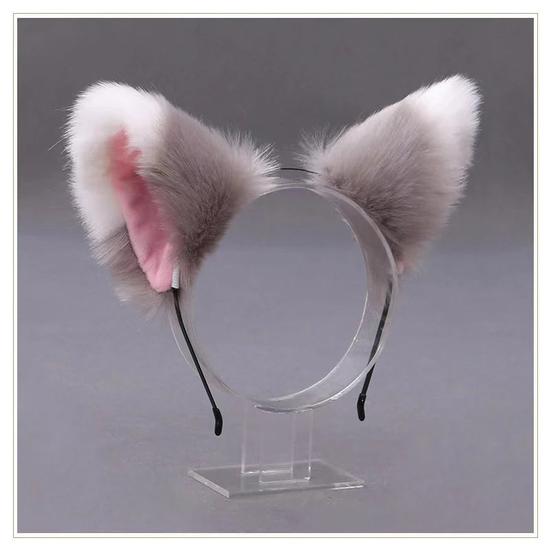 Lolita Animal Cat Fox Ear Hair Hoops Cosplay Girls Halloween Anime Headbands Headwear Hair Accessories