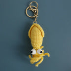 Funny Shrimp Doll Crochet Keychain Handmaking Clown Fish Knitting Keyrings Cute Shrimp Keyrings Bag Pendant Custom Accessories
