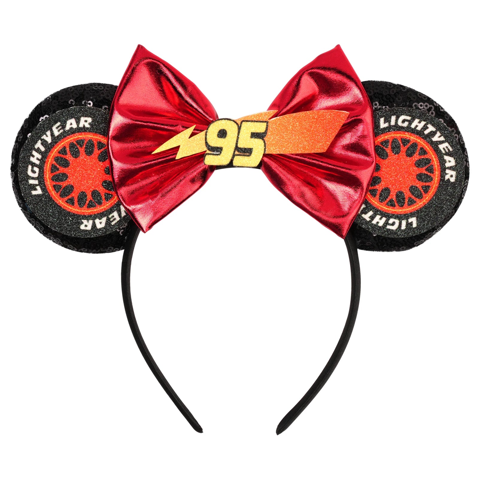 Disney Pixar Cars Kawaii Ear Headbands for Adults Lightning McQueen Hairband Cars on The Road Headwear Girl Bow Hair Accessories