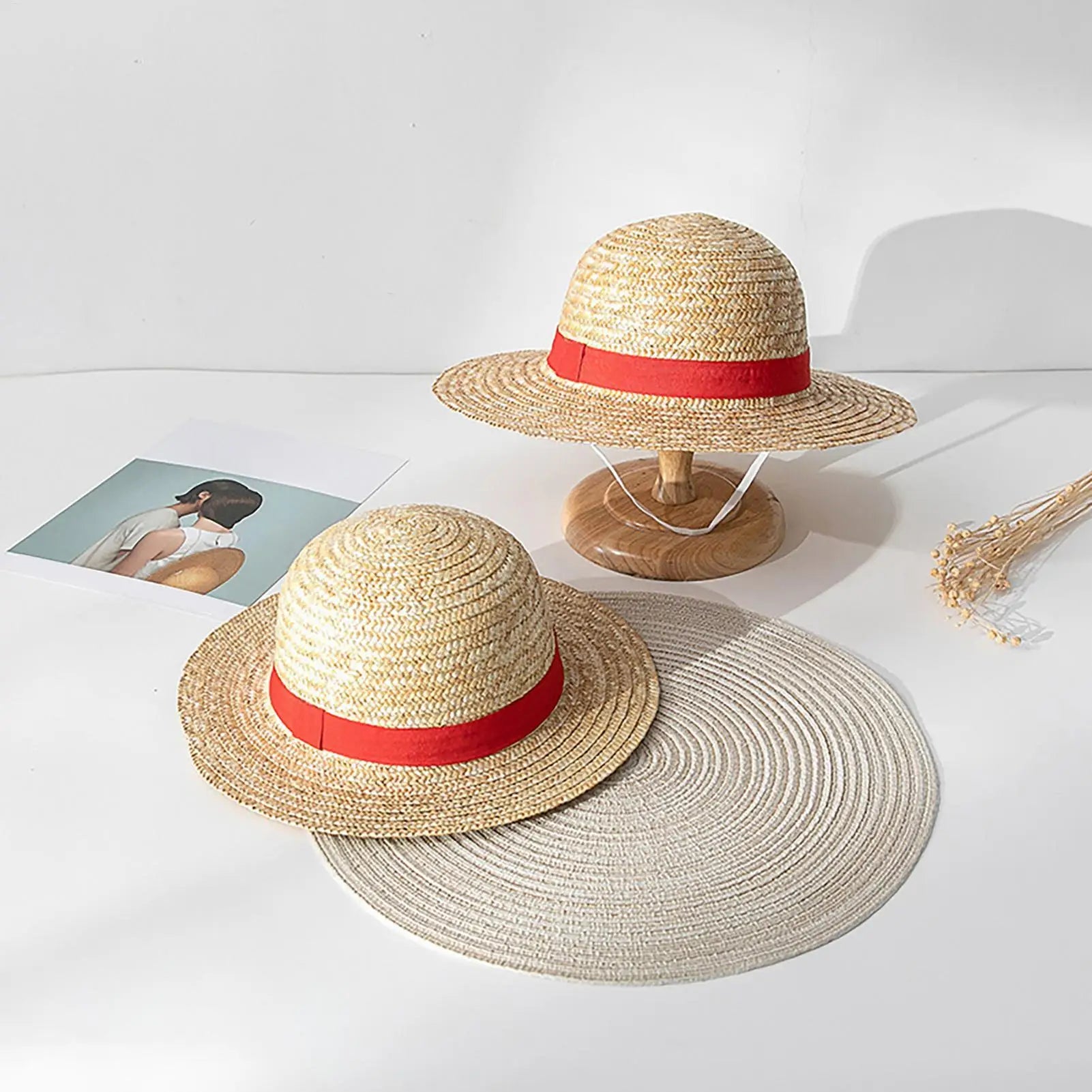 Luffy Straw Hat Anime Luffy Cosplay Hat Luffy Performance Props Costume Party Yellow Summer Strawhats Halloween Costume Hat