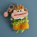 Funny Crochet Keychains Knitting Cute Sausage Mouth Doll Key Holder Knitted Storage Bag Keyrings For Car Keys Wholesale Custom