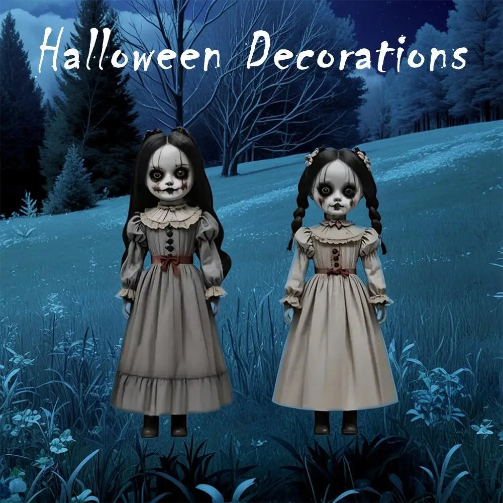 2D Halloween Ghost Doll Ground Plug-in Decoration Spooky Holiday Atmosphere For Patios Porches Outdoor Garden Horror Prop Deco