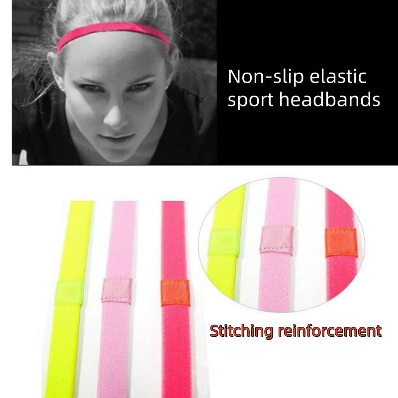 4PCS Unisex Sports Thin Headband Non-Slip Elastic Women Men Yoga Hair Bands Sweatband Football Running Biking Sports Hairband