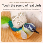 Interactive Cat Toy Electric Simulation Bird With Chirping Sound Flapping Wings Plush Chew Bite Toy For Kittens Cats Pet Supplie