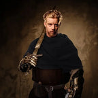 Vintage Men's Medieval Pirate Retro Hood Scarf Wrap Cloak Shoulder Cowl Renaissance Scarf Medieval Halloween Cosplay Costume