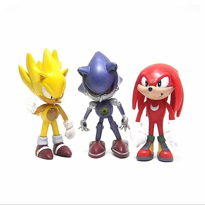 6Pcs/Set 6-7cm Sonic Figures Toy Pvc Toy Shadow Tails Characters Figure Toys For Children Animals Toys Set Free Shipping