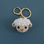 Cute Small Bear Couple Keychains Knitting Cartoon Bear Mini Animal Doll Keyrings Crochet Keychain Wholesale Custom Acceessories
