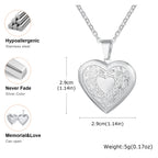 Vnox Light Heart Locket Pendants for Women Men Openable Photo Frame Glossy Stainless Steel Necklaces Family Love Collar