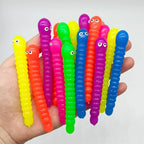 12/24 Pcs Mini Colorful Soft Caterpillars Kids Birthday Party Supplies Pinata Fillers Halloween Decoration Classroom Prize Gifts