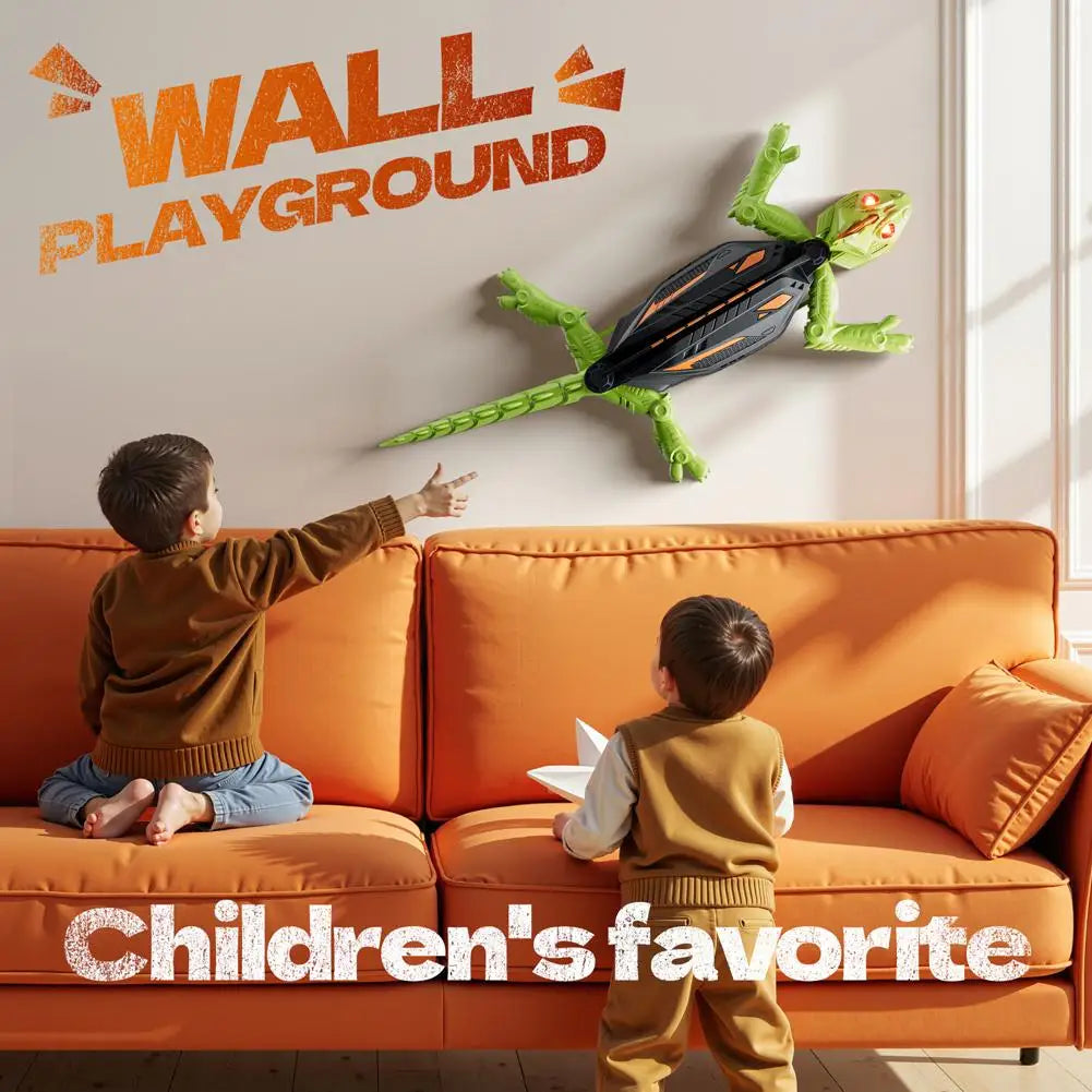 Realistic Biomimetic RC Wall Climbing Lizard Robot Toy, Remote Control Gecko that Climbs Glass & Smooth Walls for Children