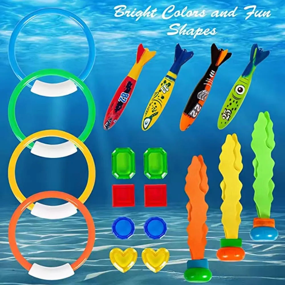 Diving Toys Breath Closure Training Water Underwater Toy Set Children's Swimming Pool Treasure Hunt Water Ring Diamond Kids Toys