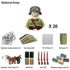 40/set World War II military building blocks National army soldier Character weapon assembly building block Children's toy gifts
