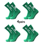 4Pairs/Lot 2024 New ANTI SLIP Tapedesign Football Socks Mid Calf Non-Slip Soccer Sport Cycling Sports Mens Sock EU38-45