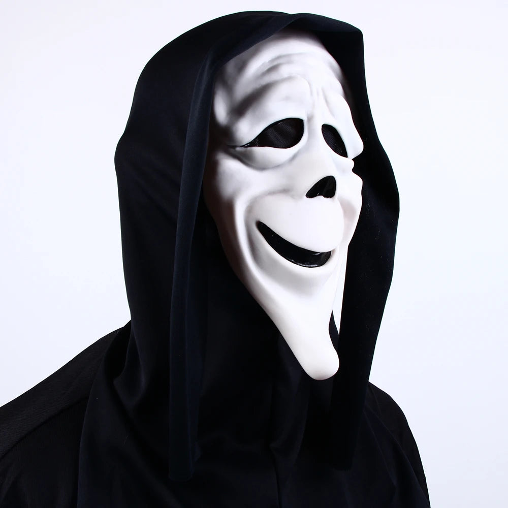 Quality Halloween Movie Scream Horror Face Mask Realistic Creepy Ghost Masks Stick Tongue Out Funny Scary Cosplay Costume  Props