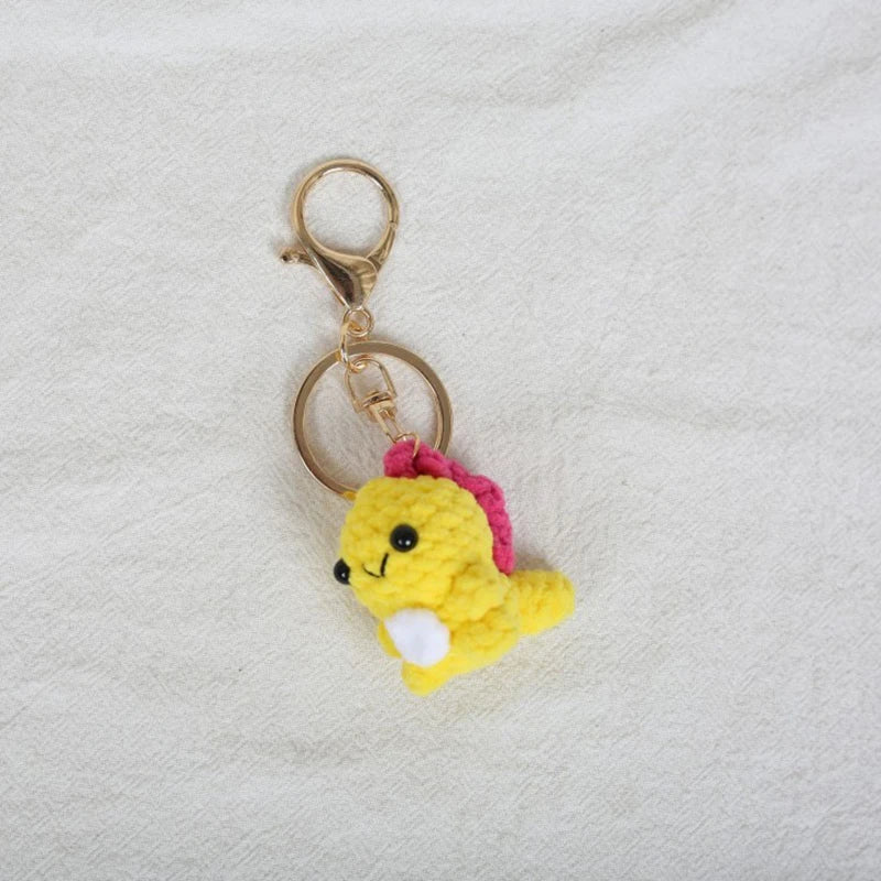 Mini Animal Doll Series Crochet Keychain Knitted Small Rabbit Doll Keyrings Mini Puppy Cute Keychain Wholesale Custom Accessory