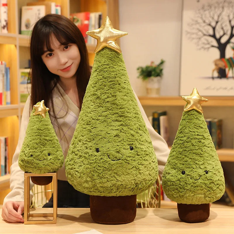 1Pc 29-90CM Simulation Christmas Tree Plush Toys Cute Evergreen Plush Pillow Dolls Wishing Trees Stuffed for Christmas Dress Up