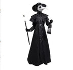 Halloween Medieval Hooded Robe Plague Doctor Costume Mask Hat for Men Monk Cosplay Steampunk Priest Horror Wizard Cloak Cape 5XL