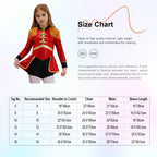 Girls Shiny Sequins Circus Ringmaster Magician Drummer Costume Lion Tamer Long Sleeve Fringe Epaulet Bodysuit for Halloween