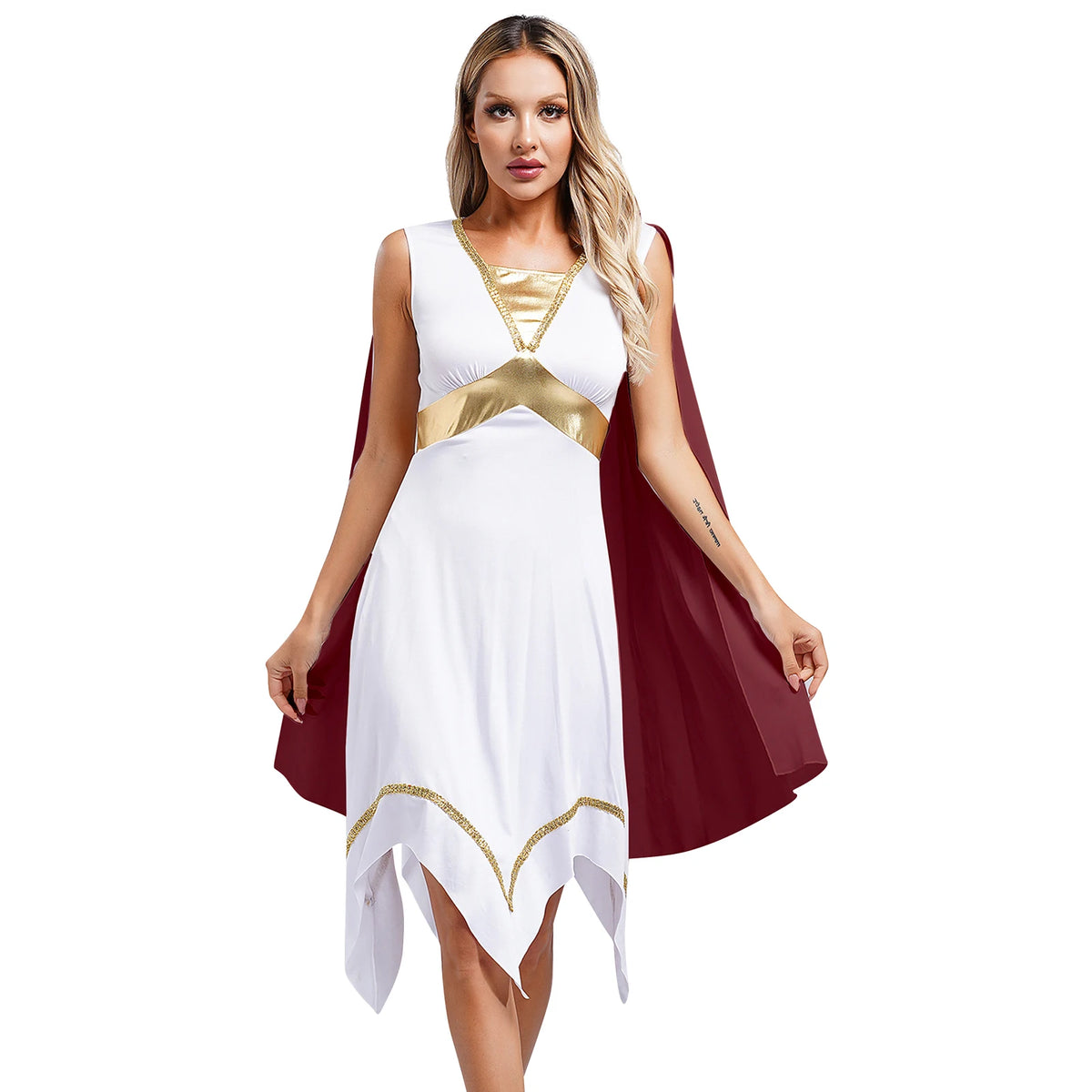 Womens Ancient Greek Athenian Princess Dress Toga Halloween Senator Caesar Cosplay Party Costume Roman Empress Long Robe Dress