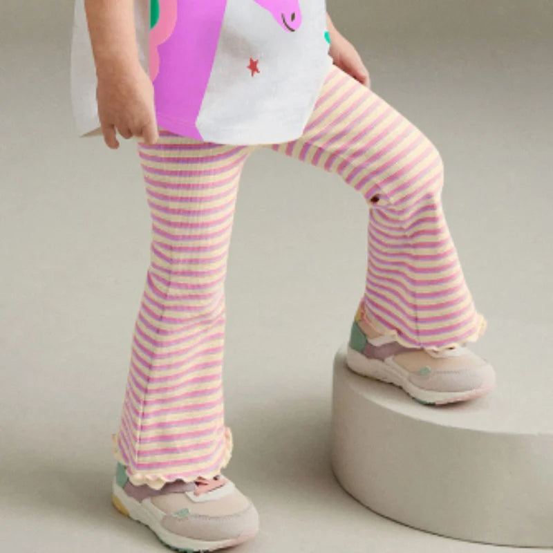 Jumping Meters  2-7T Flare Pants Printed Full Length Hot Selling Girls Leggings Pants Striped Pencil Pants Autumn Kids Trousers