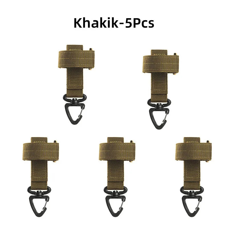 1/3/5pcs Outdoor Keychain Tactical Gear Clip Keeper Pouch Belt Keychain Webbing Gloves Rope Holder Military Molle Hook
